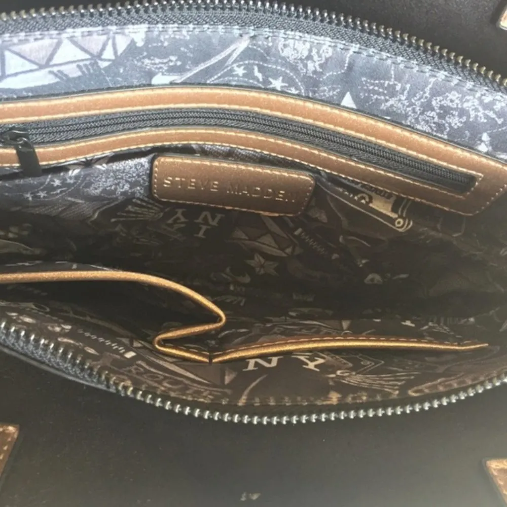 NEW Steve Madden patent leather shiny glitter convertible bag NWD minor flaws - Image 4