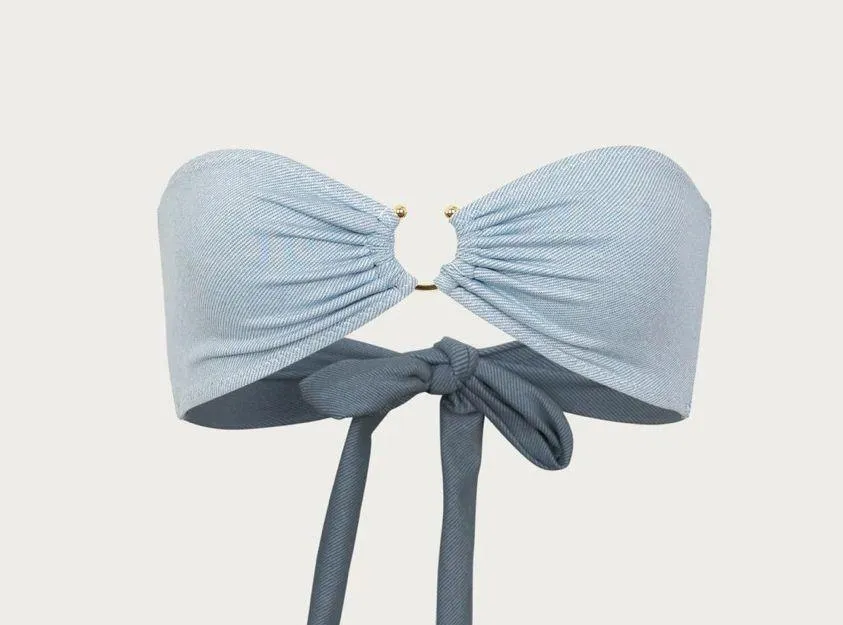 Denim Two Piece Bikini SAME Swimwear Size XS - Image 2