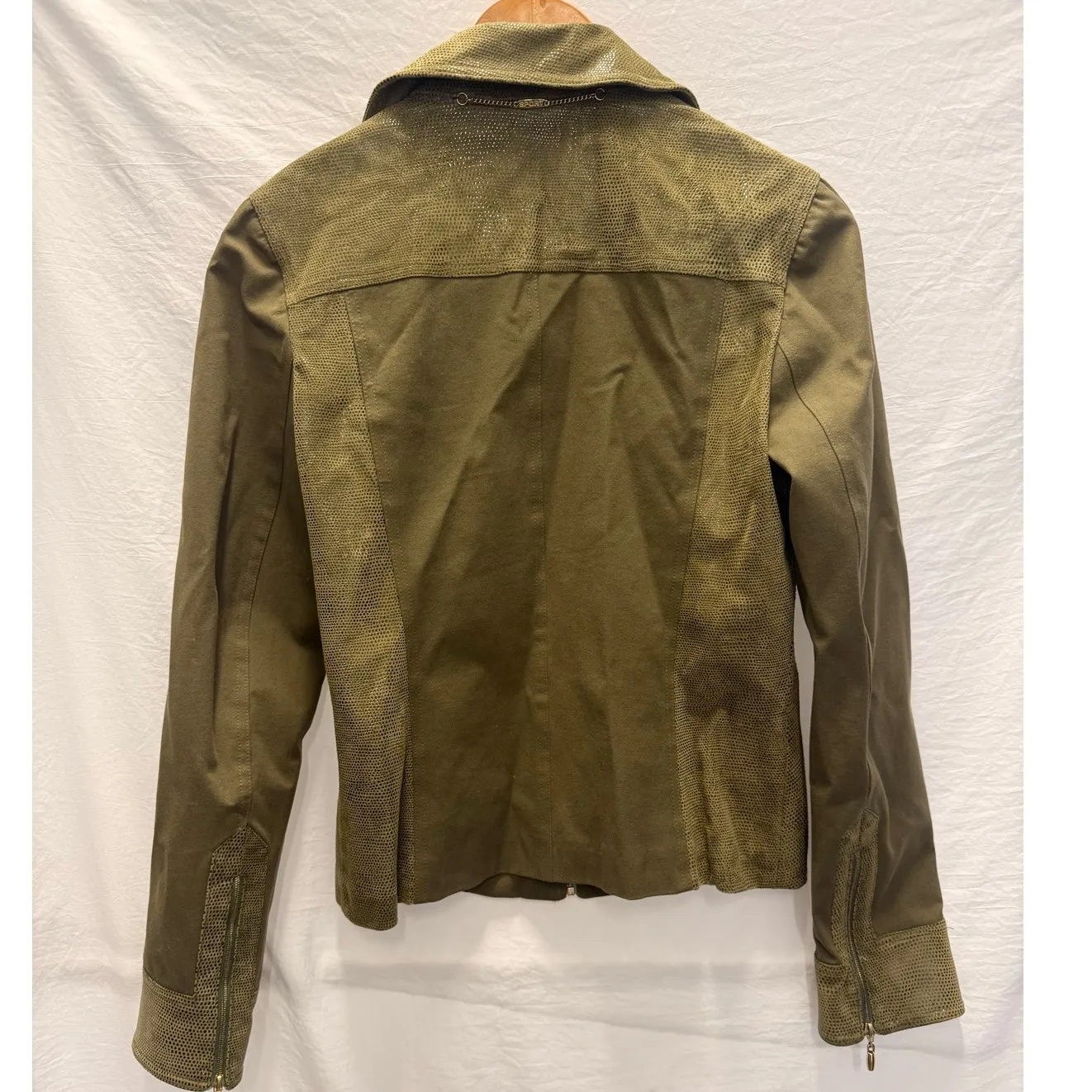 ST. JOHN Sport by Marie Gray Cactus Multi Suede Leather Jacket Medium - Image 2