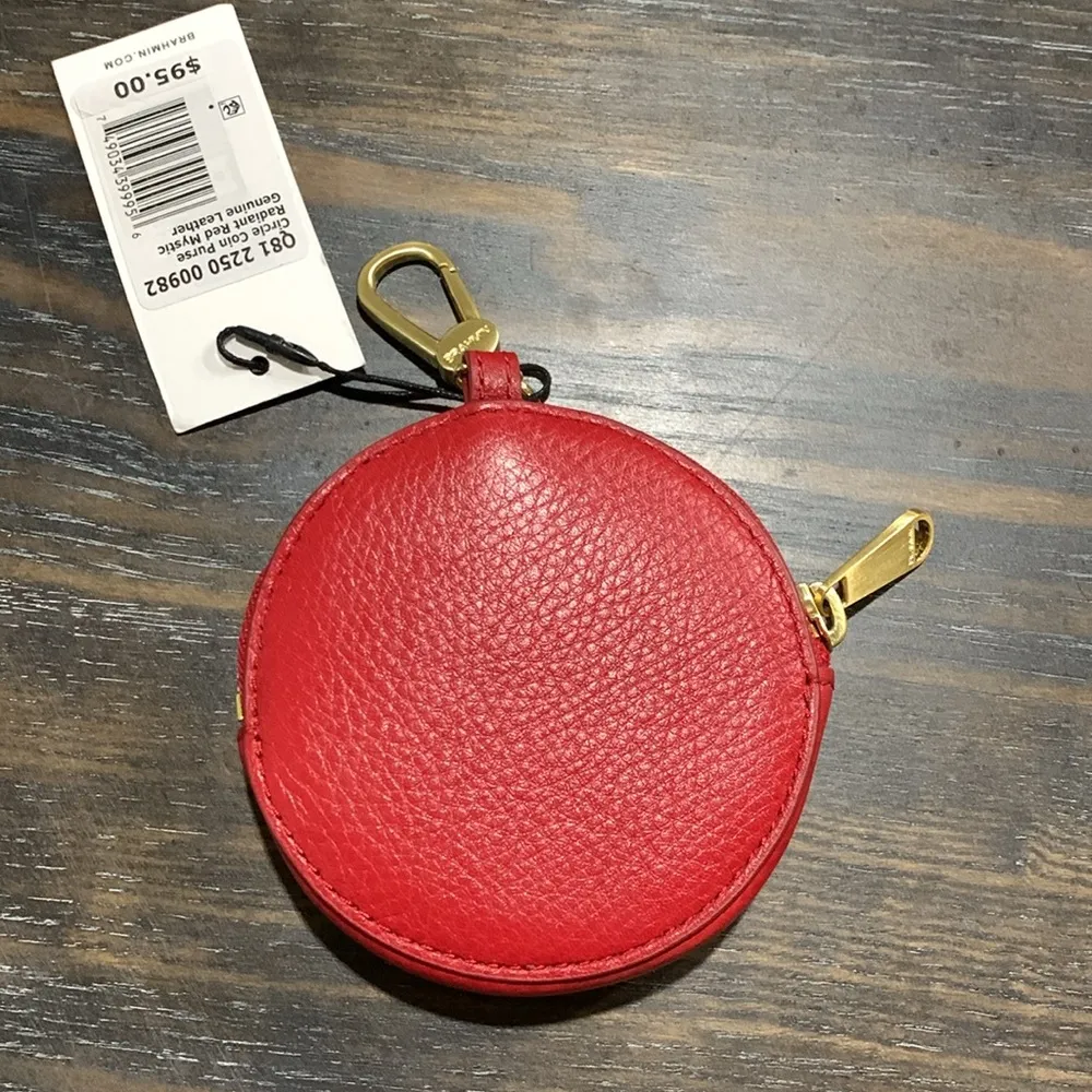 Brahmin Radiant Red Mystic Leather Circle Coin Purse NWT - Image 2