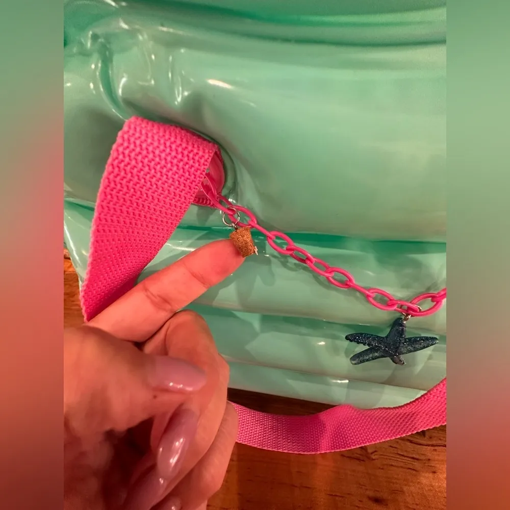 BLING2O retro bag. Charm inflatable beach bag or fun bag teal color Green - Image 10