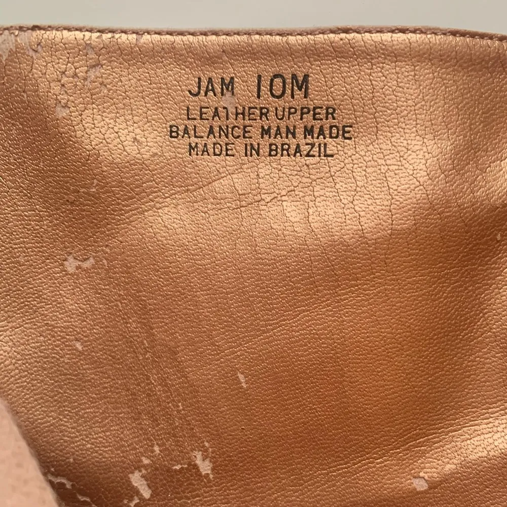 tan Leather Ankle Boots printed Flower Butterfly Heels Zip 10M - Image 9