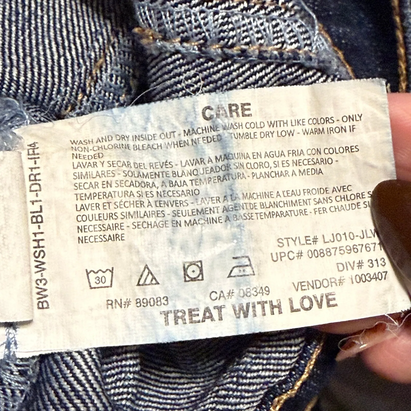 l.e.i. Dark Wash Cropped Denim Jacket – Juniors L Blue Size undefined - Image 9