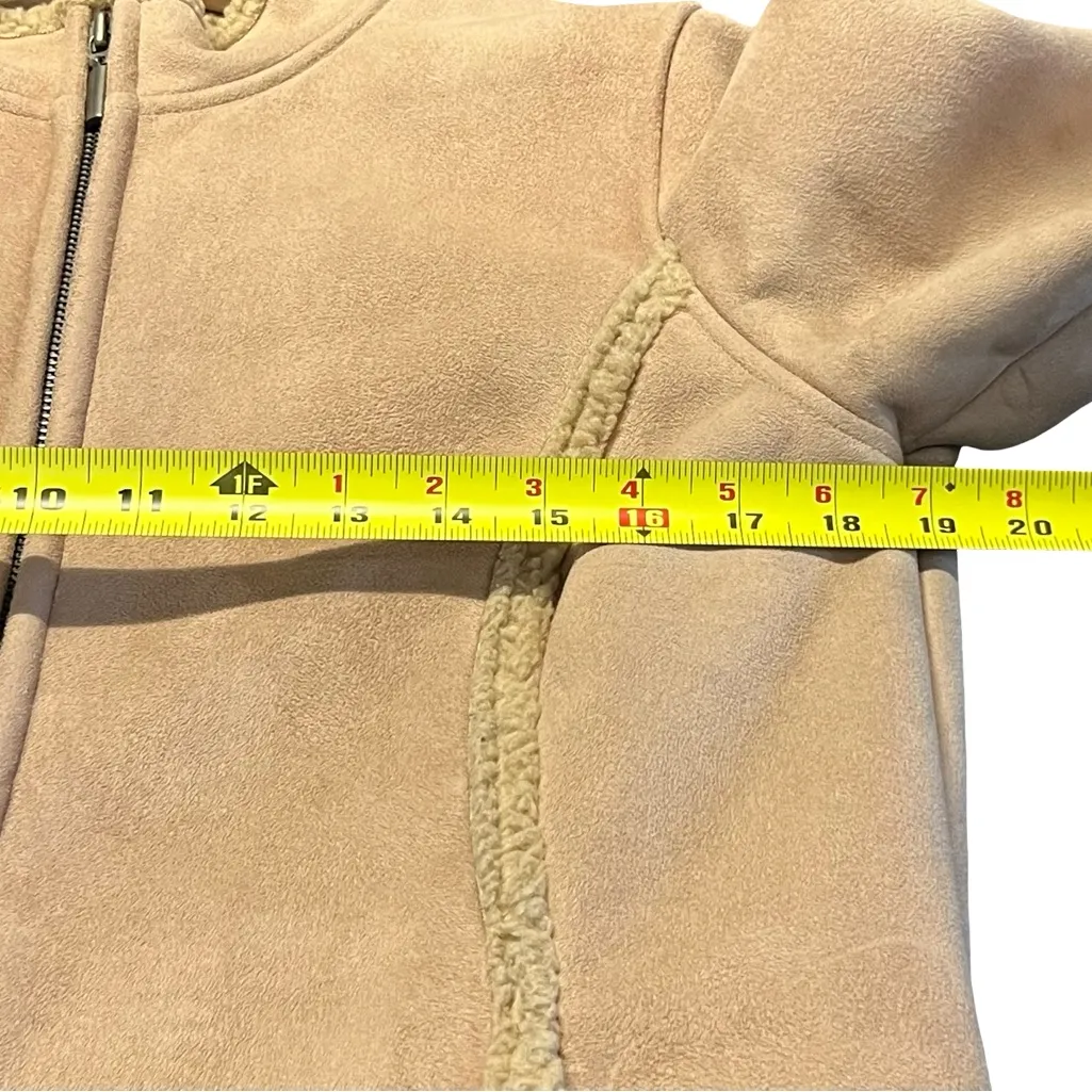 Charter Club Womens Faux Suede Embroidered Jacket Size S Sherpa Phoebe Buffay - Image 6