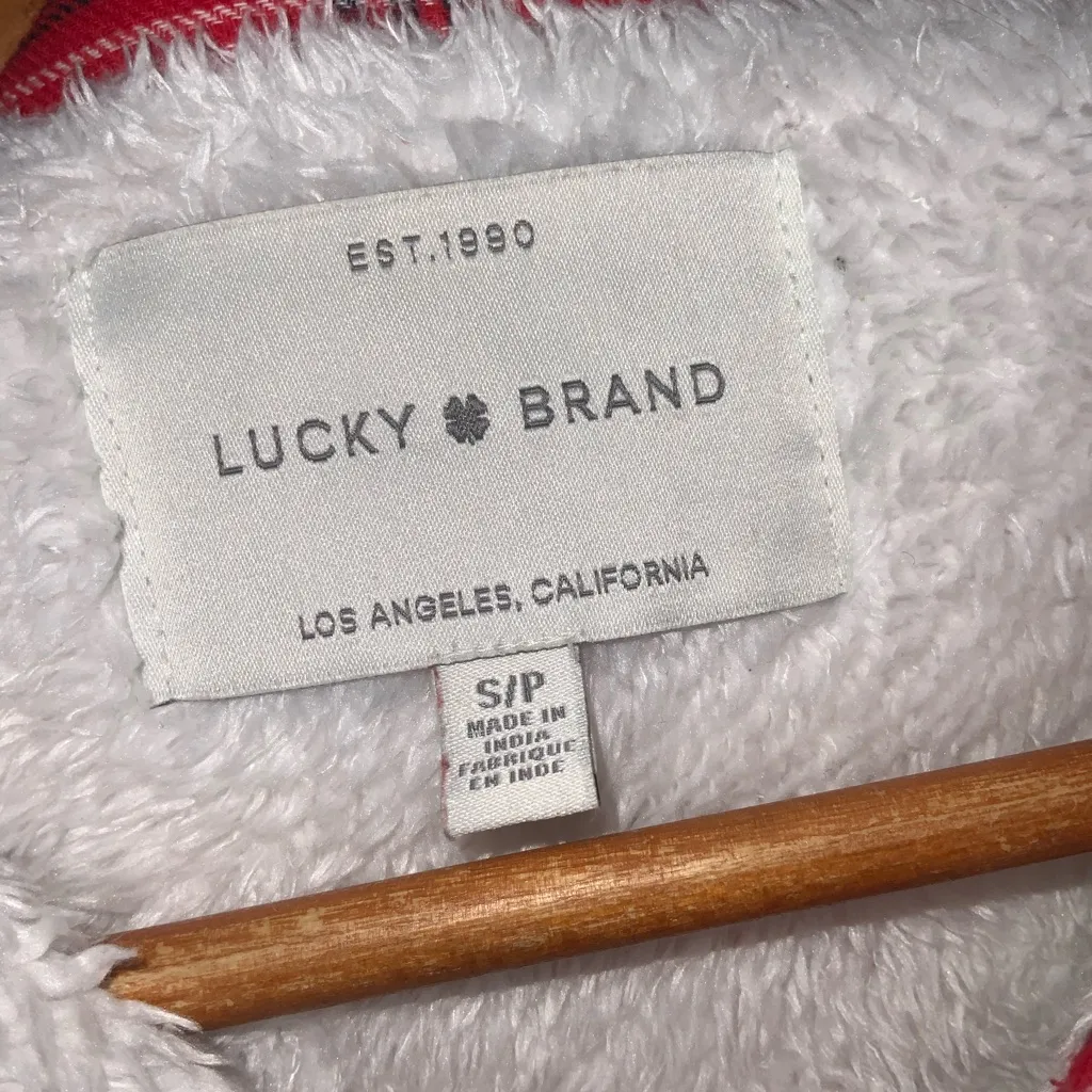 Lucky Brand Red Plaid Sherpa Lined Jacket SP - Image 8