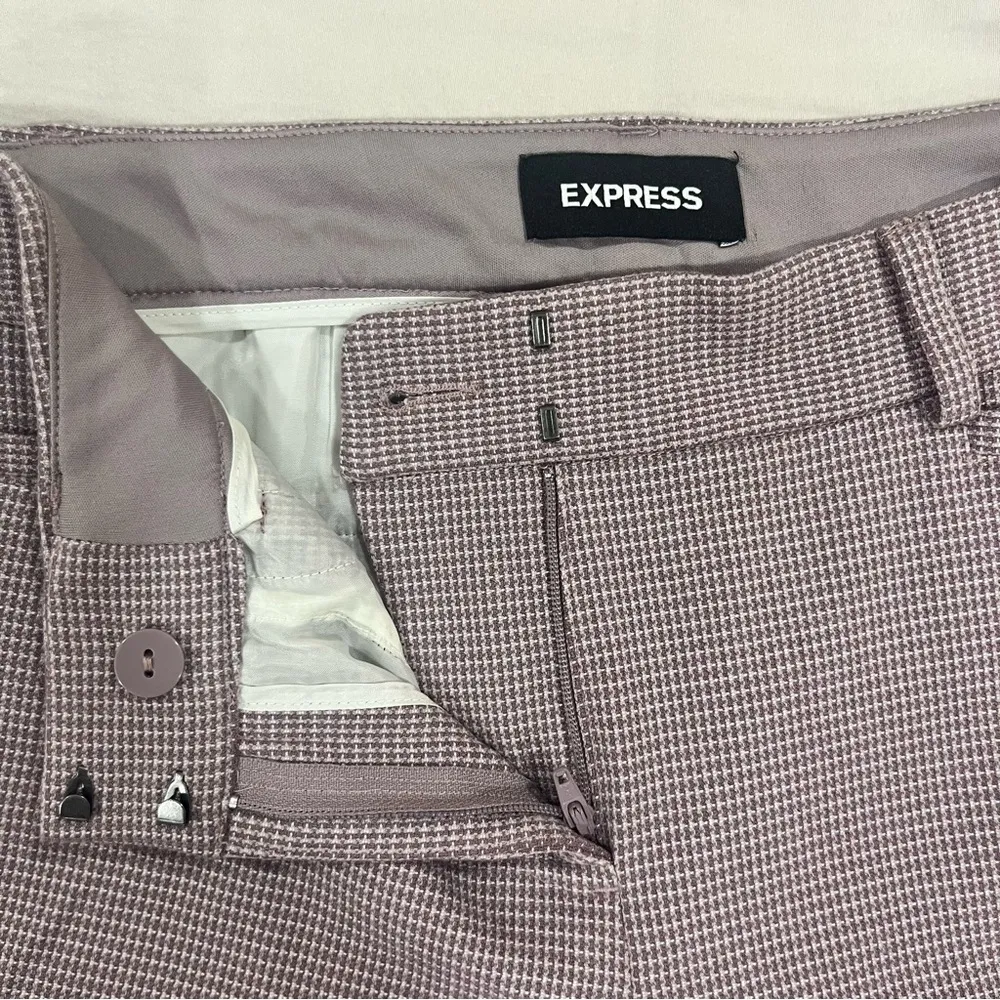 Express Columnist Barely Boot Mid-Rise 2R Purple Houndstooth - Image 5