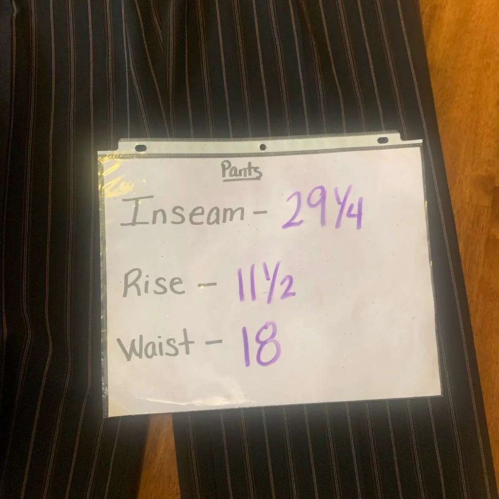 Evan Picone Slacks 14 Black Striped Dress Trousers Stretch Business Casual - Image 6