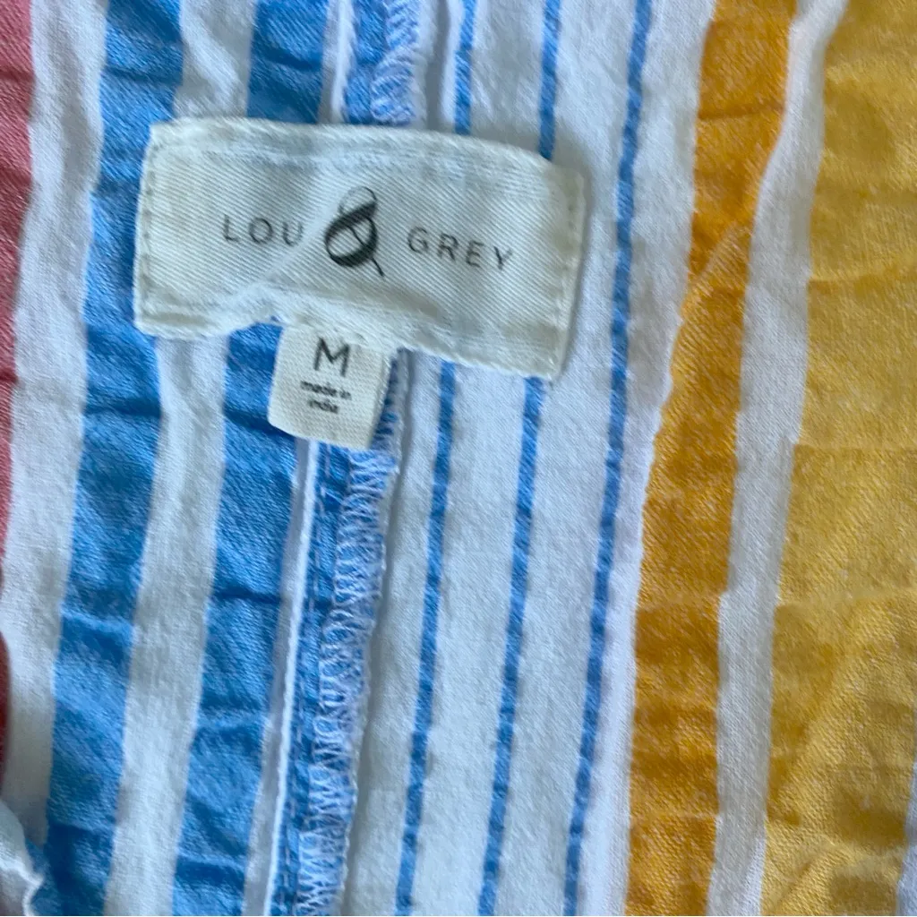 The LOU & GRAY Oversize Multi-Color Striped Balloon Sleeves Blouse - Image 6