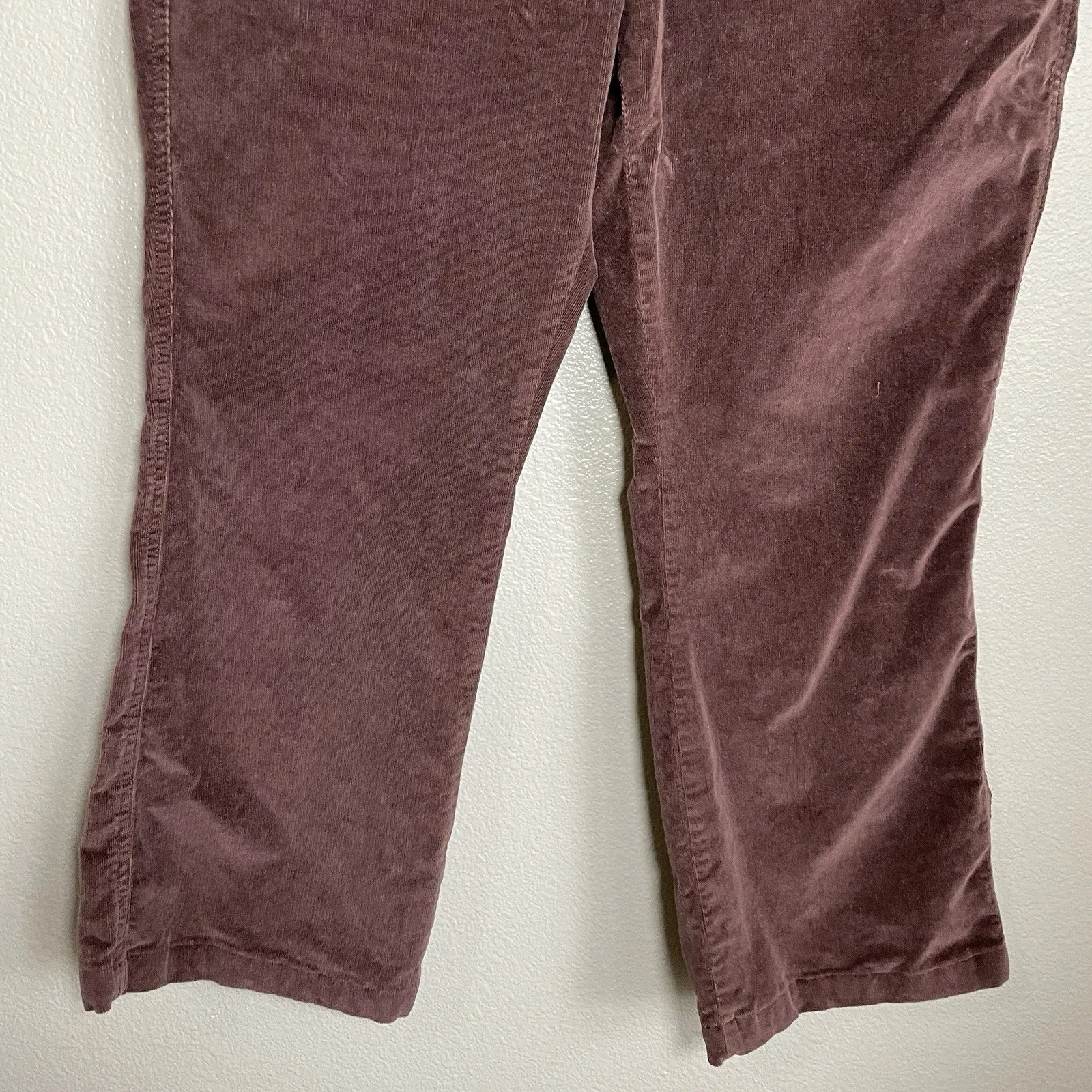 LL Bean Women Pants Corduroy Size 16 Regular Brown High Rise Dark Academia - Image 4
