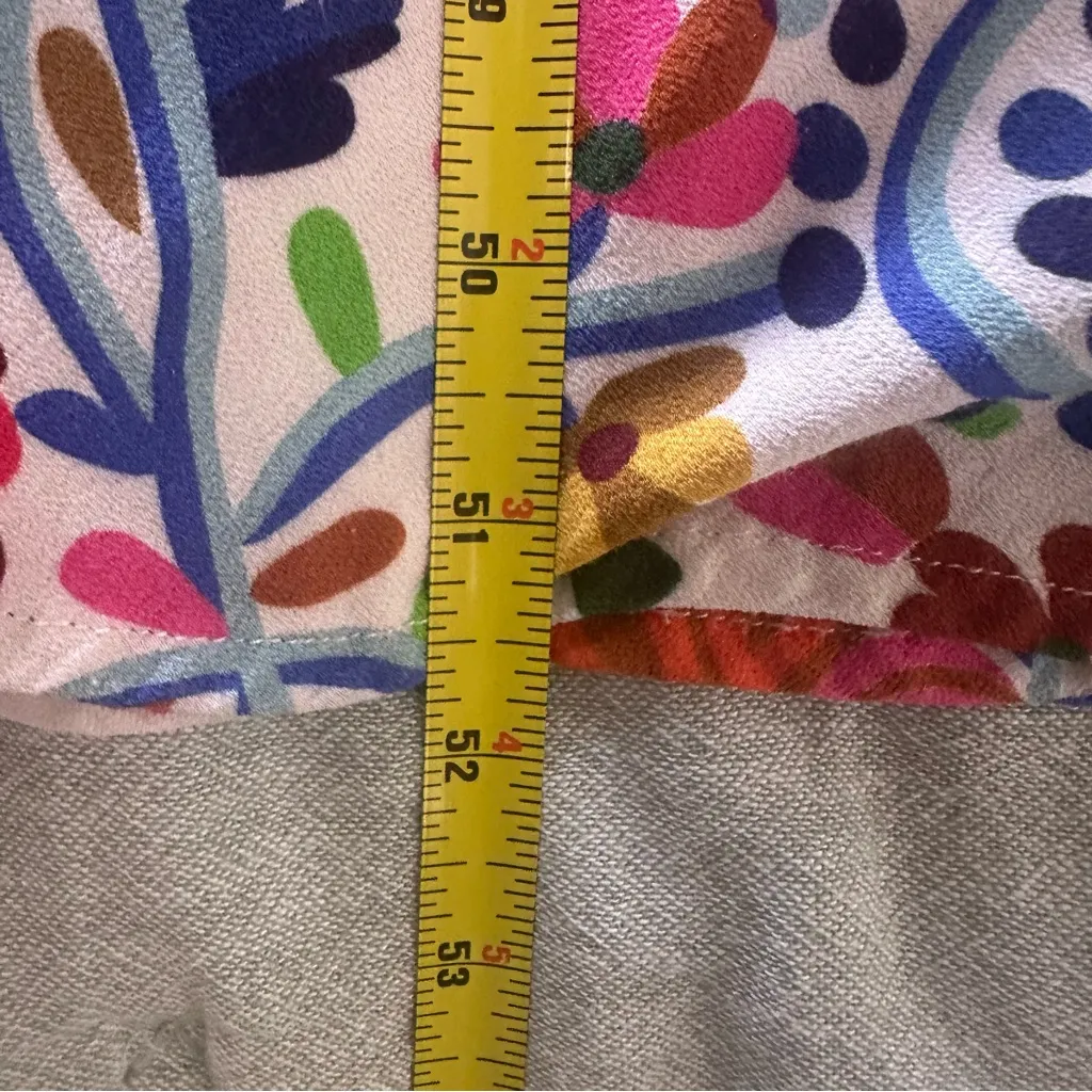 Rixo Steph Tie Back Floral Print Crepe Midi Dress XS Cottagecore Garden Red - Image 9