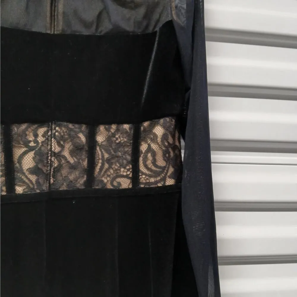 $529 NWT Tadashi Shoji Sabina Velvet Cocktail Dress Size 4 Black Formal Wedding - Image 8