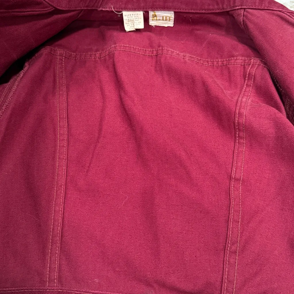 Lee Ms.  Vintage Dark Red Crop 80’s Jacket size S - Image 6