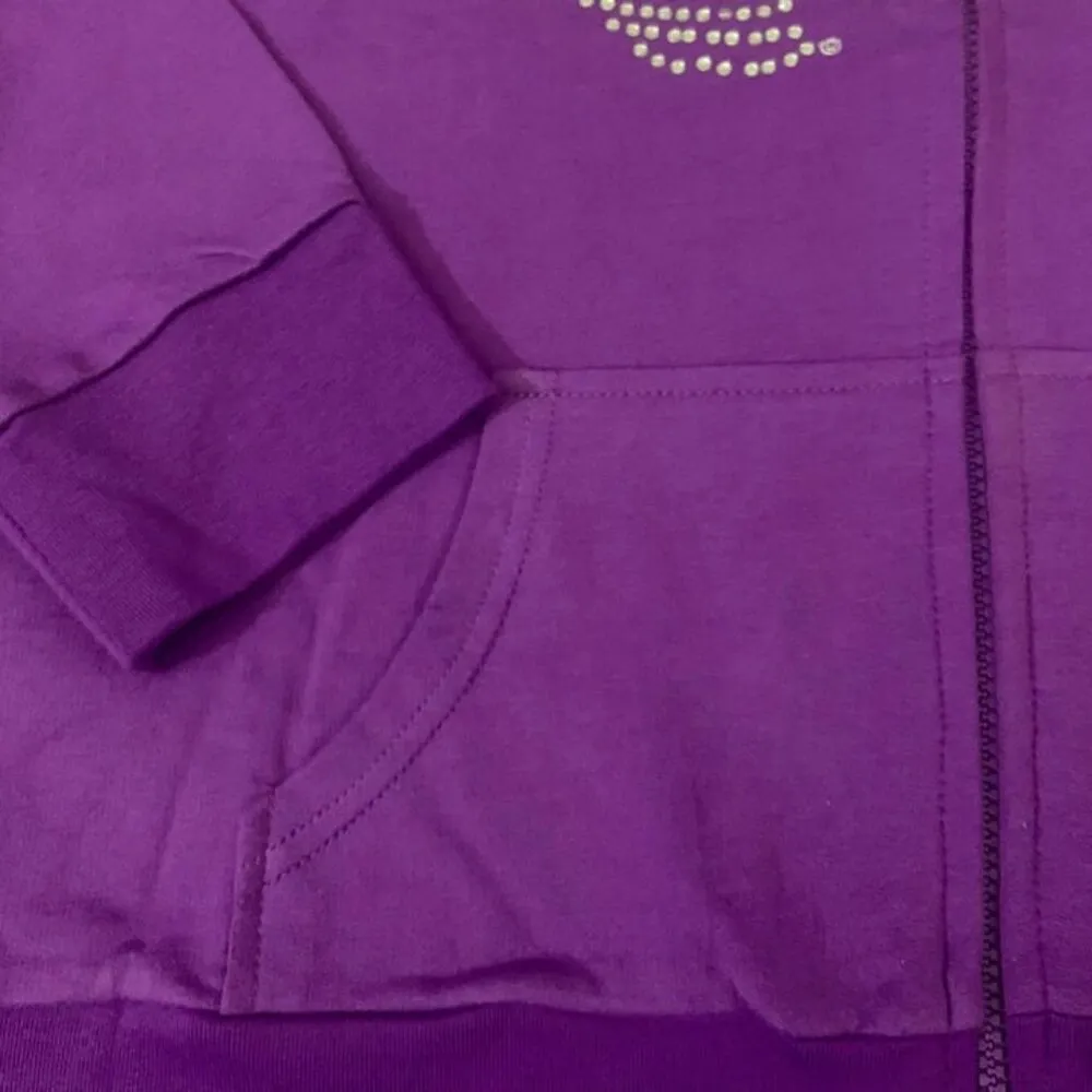 women hoodie size XL purple 100% cotton full zip Kansas state with logo - Image 5