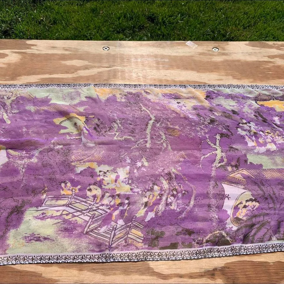 Sheer Japanese purple‎ scarf Purple - Image 3