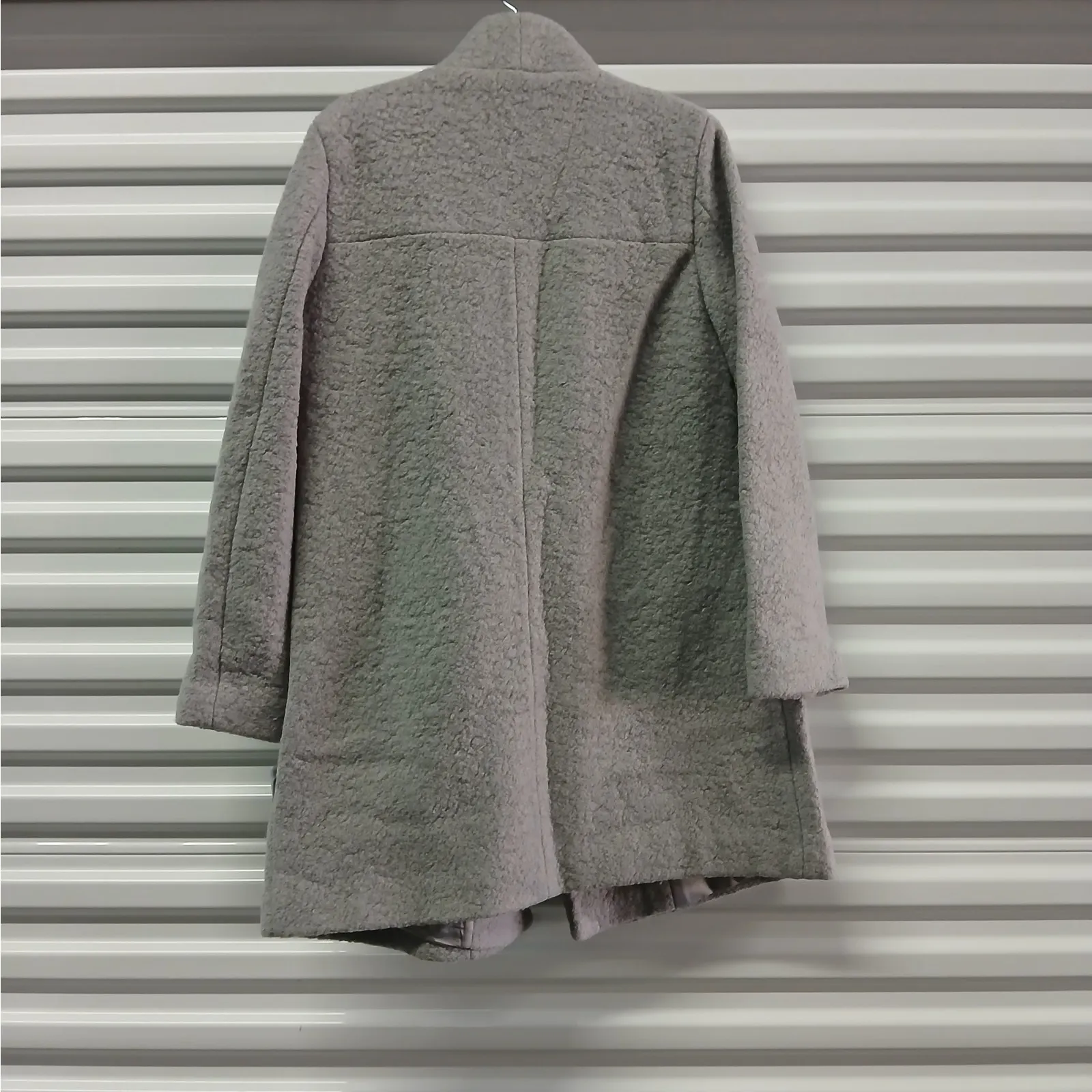 Kenneth Cole Wool Blend Wrap Coat Women Large Gray Shawl Collar Winter Cozy Chic - Image 5