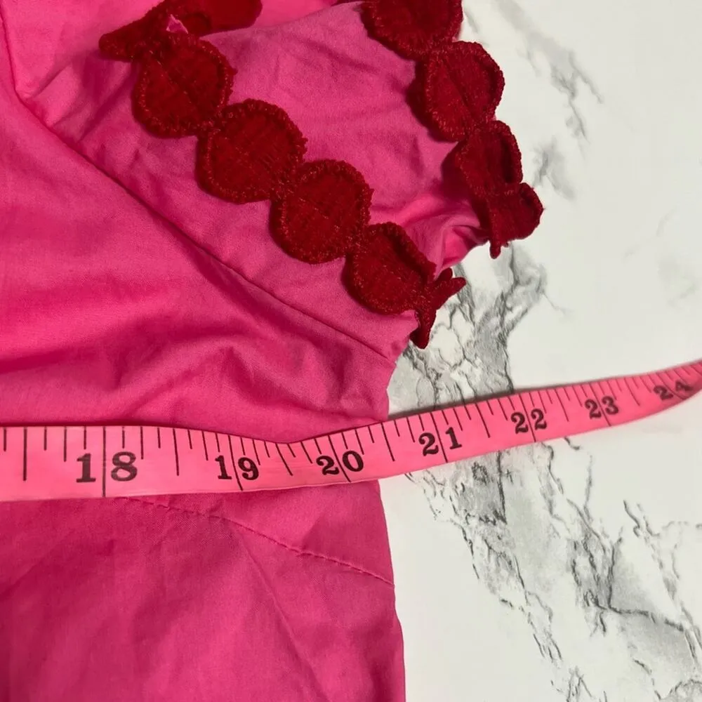 NWT Bibi Pink V Neck Poplin Blouse puff shoulder Sz S - Image 9