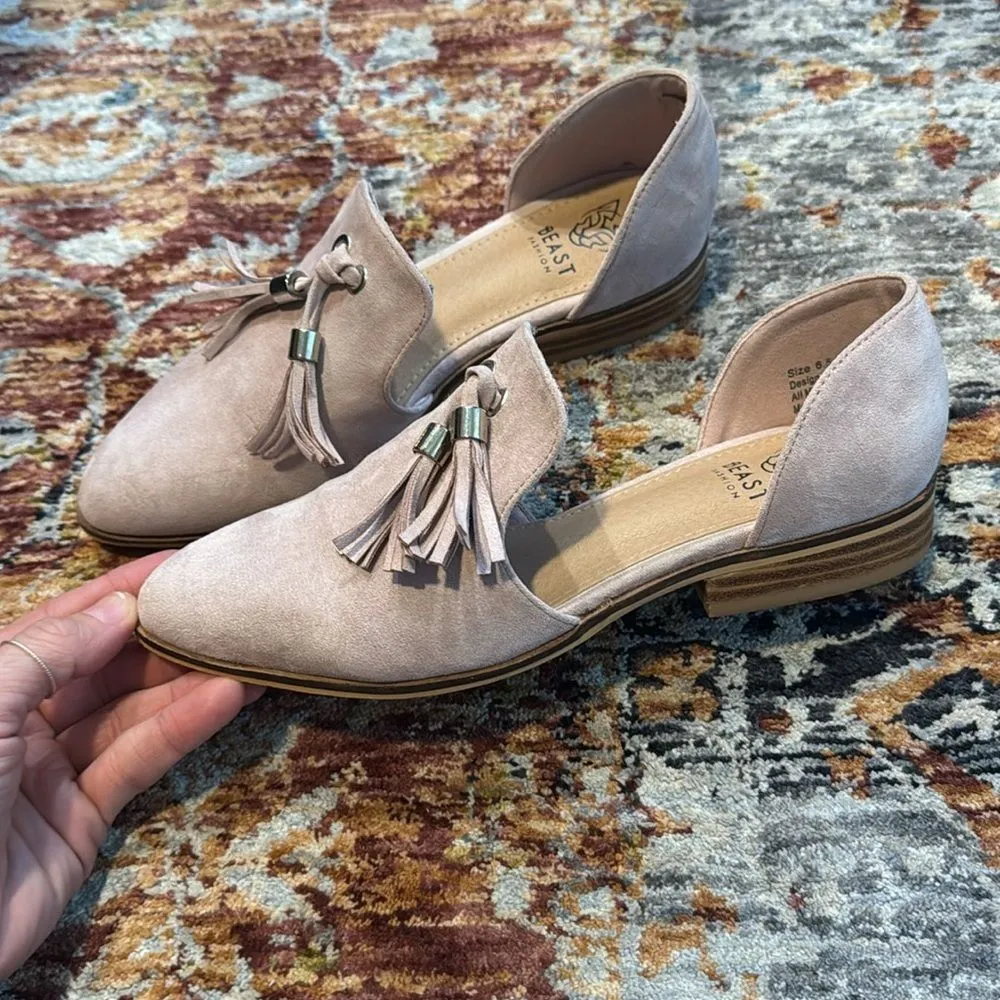 BEAST FASHION pink Carter Dorsay Tassle Loafers Size 6.5 Silver - Image 4