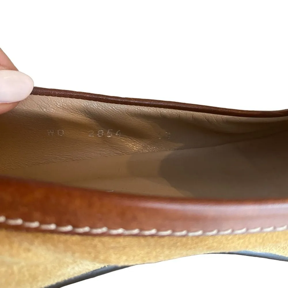 Bruno Magli Women’s 8.5 Italian Suede Bow‎ Accent Pump Heels Tan Brown Academia - Image 8