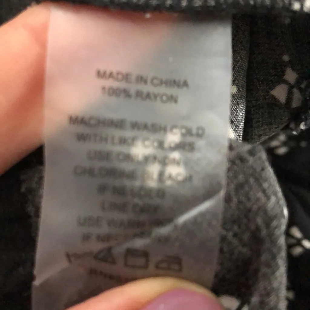 Vince Camuto Black FAN-PRINT BORDER PANTS - Image 8