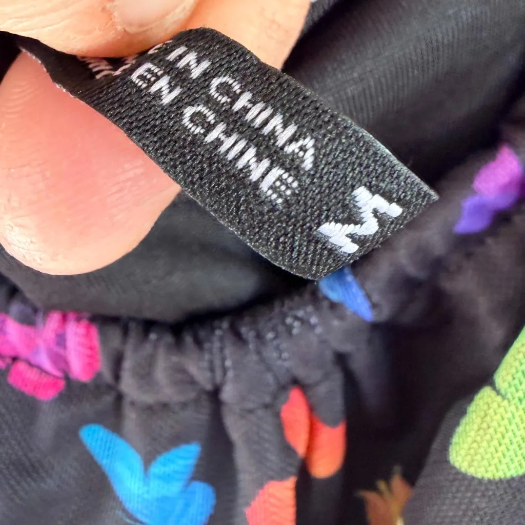 A.Lab Y2K Butterfly Mesh Crop Cami Top Black Rainbow Rave Festival Fairy Pink Size M - Image 3