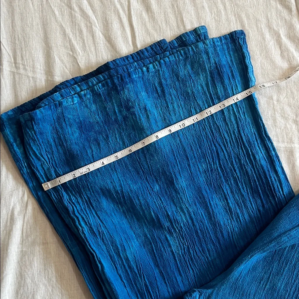 New Oh My Gauze Womens Sz 1 Blue Tie Dye Wide Leg Pants Laganlook Minimalist S/M - Image 9