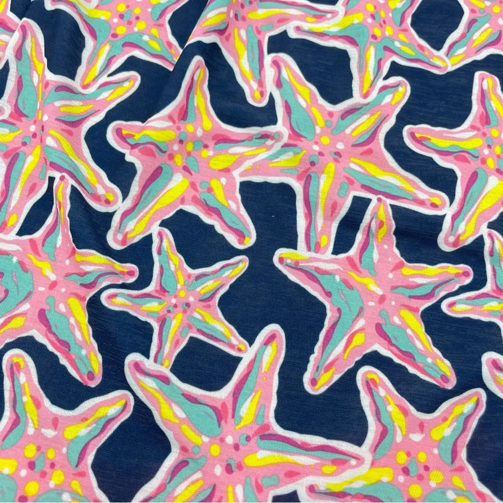 Simply Southern Shorts Starfish Design Navy‎ Blue Tassles Size Large / XL Beachy - Image 13