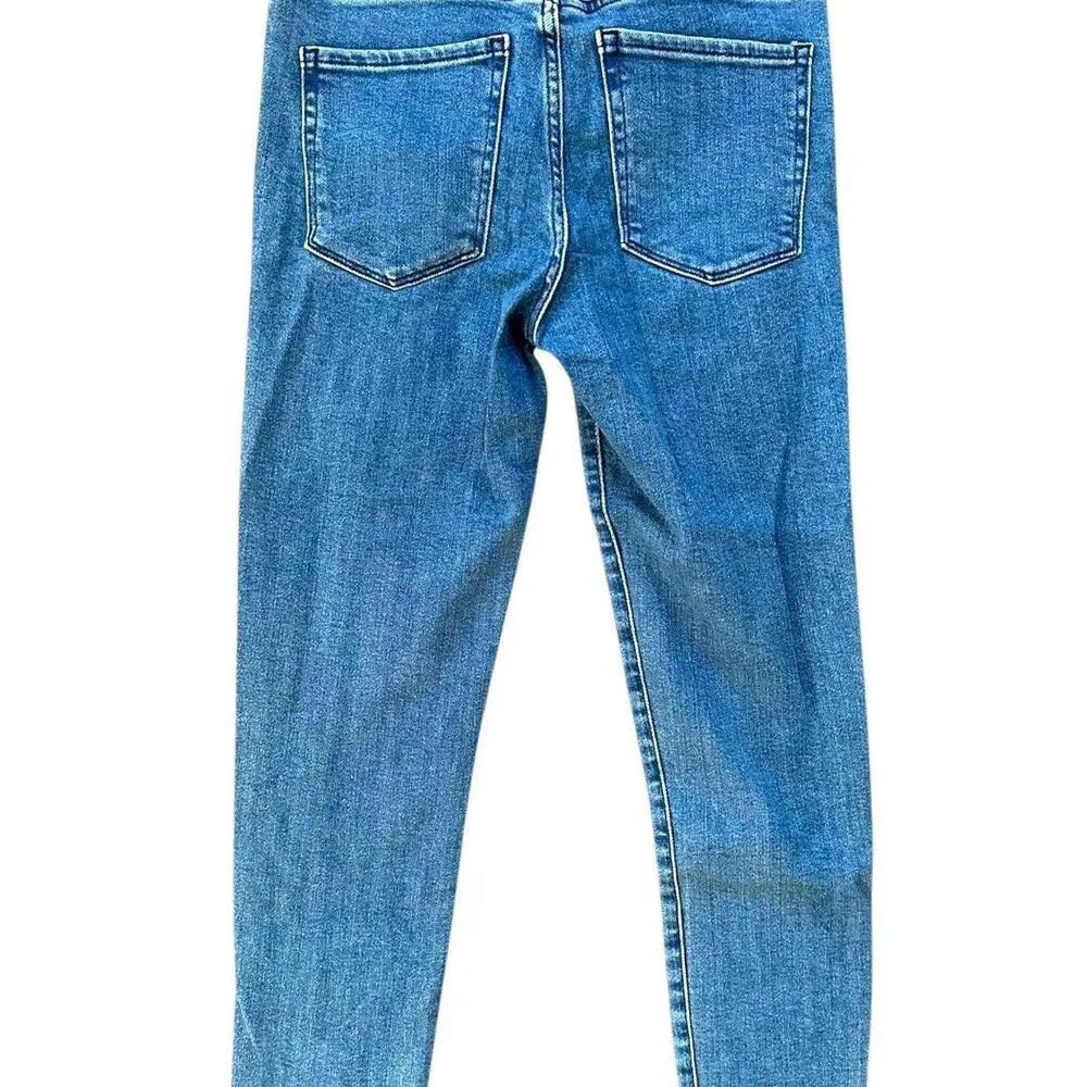 Neon Blonde Lace Up Skinny Jeans Blue Size 27 - Image 2