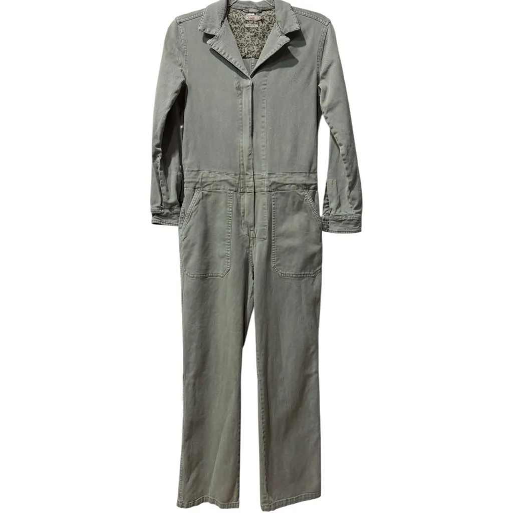 Faherty Overland Twill Utility Jumpsuit Olive Green Straight Leg‎ Size XS $289 - Image 4