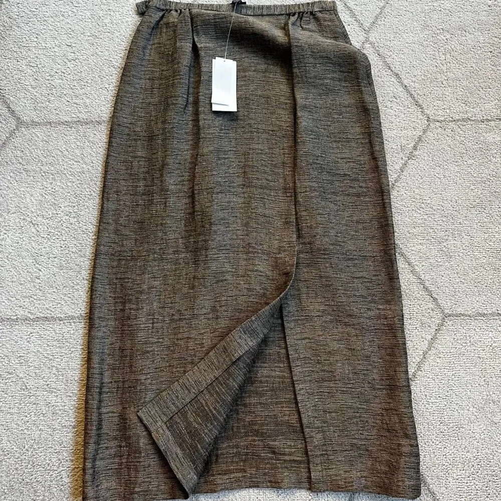 NWT Eileen Fisher Cotton/Linen Bronze Brown Coordinating Jacket/Skirt Sz S - Image 12