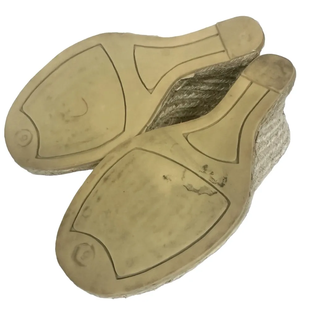 Colin Stuart Neutral Espadrille Wedge Thong Sandals Shoes 3.5 inch Heel Womens 6 - Image 11