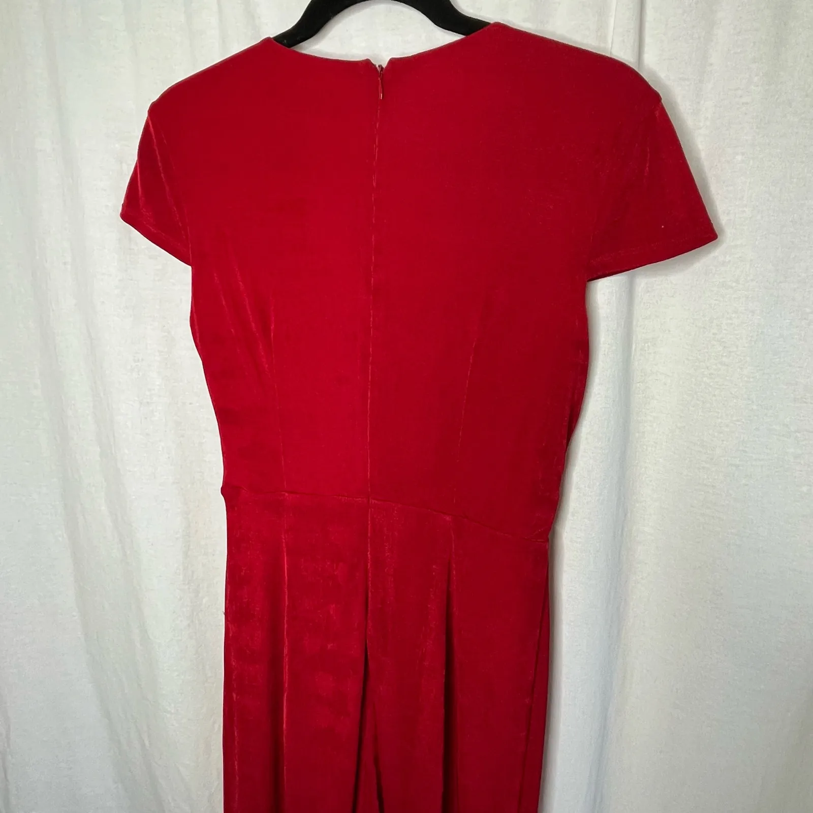 Alexia Admor NWT Orine Red Dress Knee Length Crossover Cap‎ Sleeve Small Shimmer - Image 6
