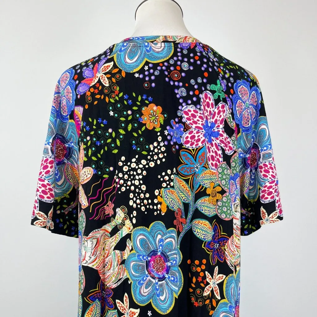 NWOT Johnny Was Janie Favorite Flutter-Sleeve Floral Mini Dress Size S - Image 7