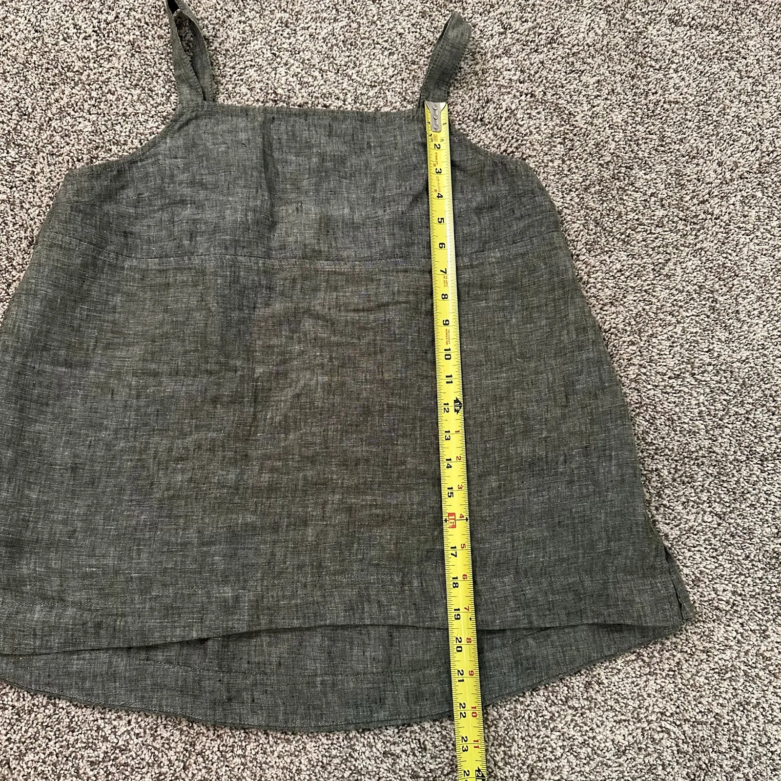 Athleta dark green sleeveless linen tank top size L - Image 9