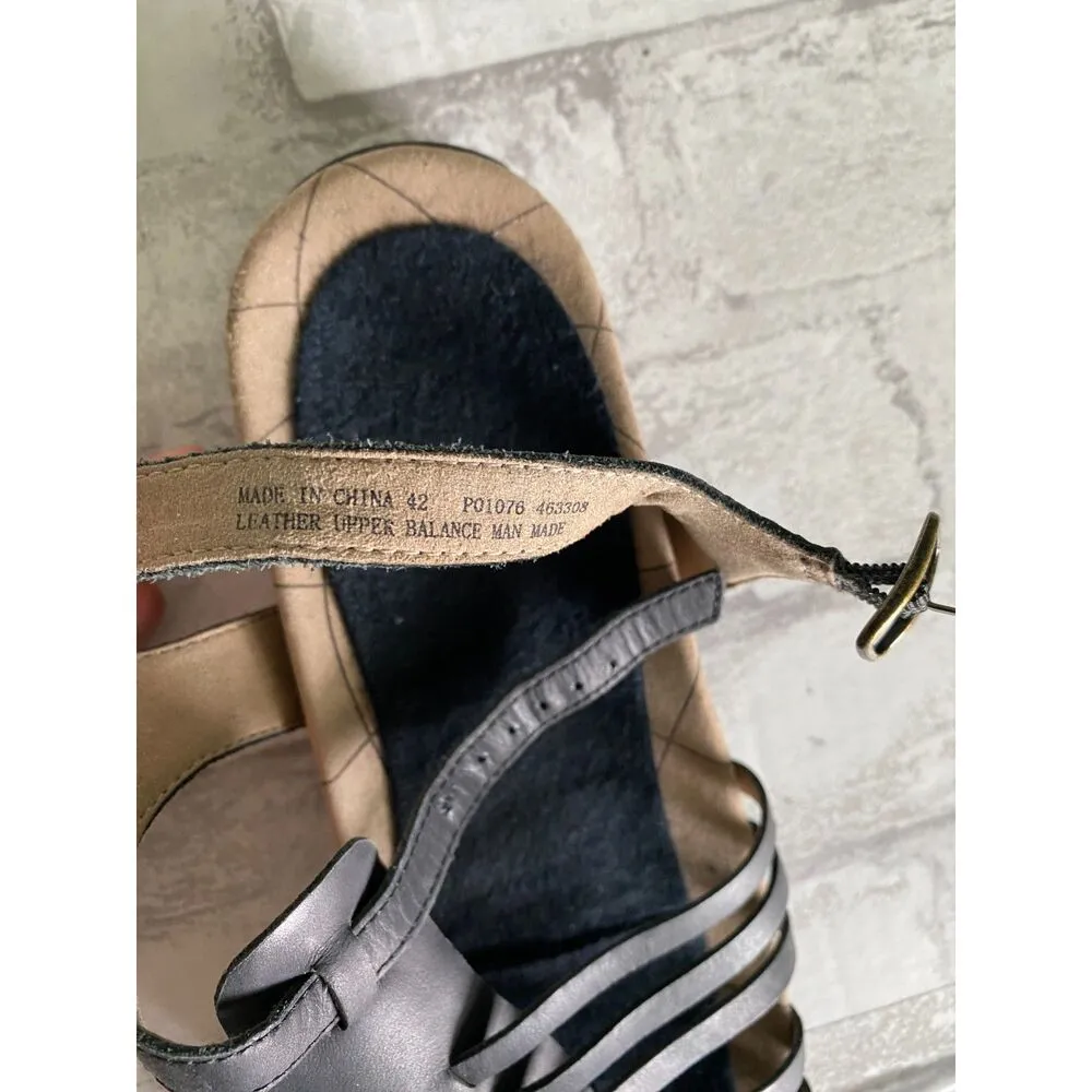 Sanita Cadence Black Leather Platform Sandals Women's Comfortable Shoe 42 (10.5) Size 11 - Image 13