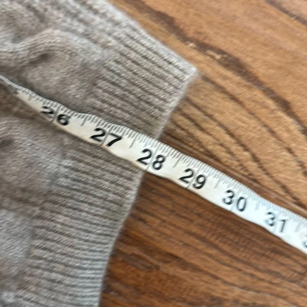 Tahari pure lux 100% 2 ply cashmere tan cableknit cardigan sweater small - Image 6