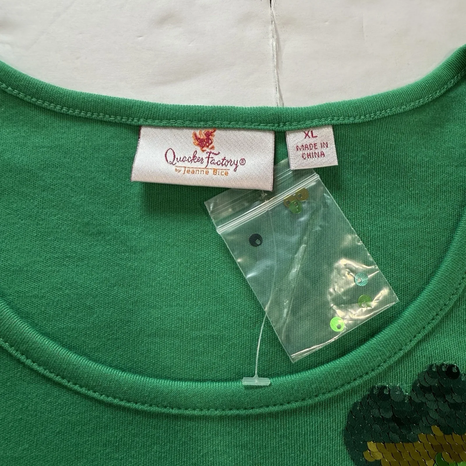 NWT Quacker Factory Green St PatrickS Day Sequin Knit 3/4 Sleeve Top Size XL - Image 13