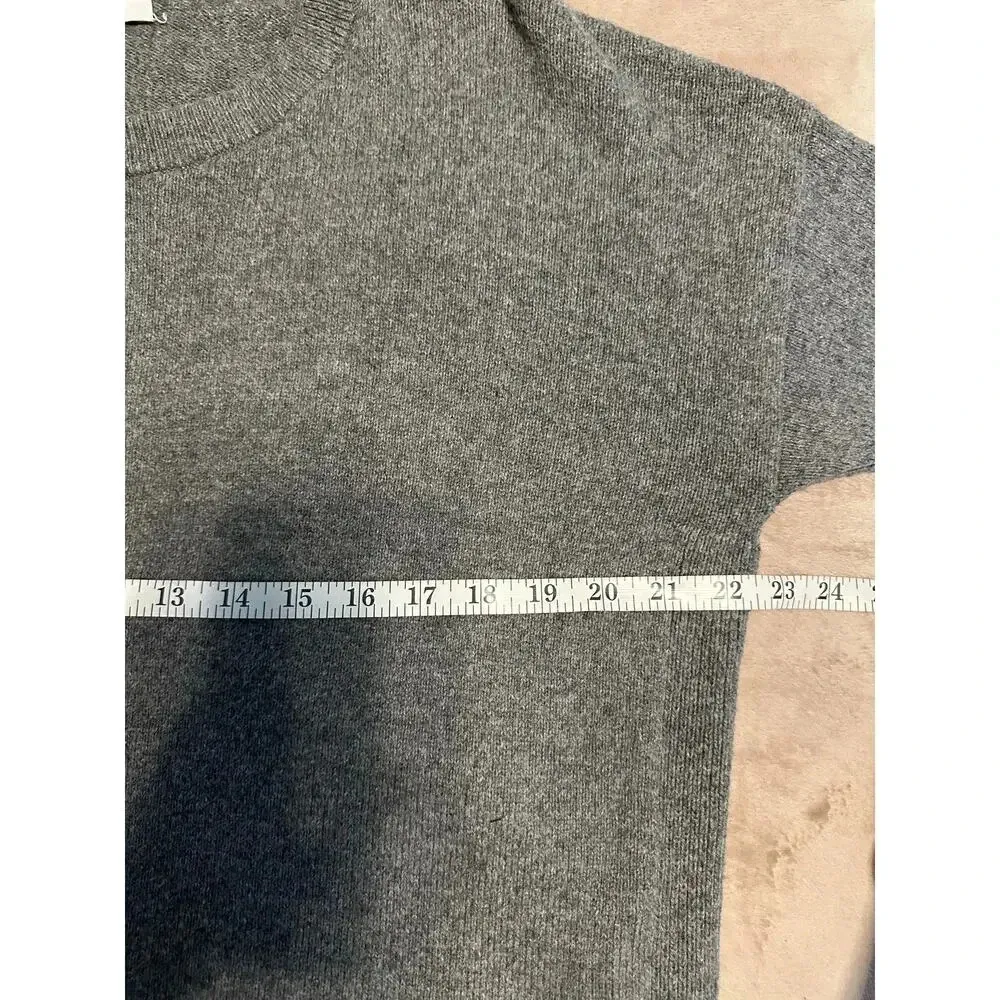 Madewell Cotton Blend Crewneck Sweater Size Large Gray Tie Sleeves Bow Pullover - Image 5