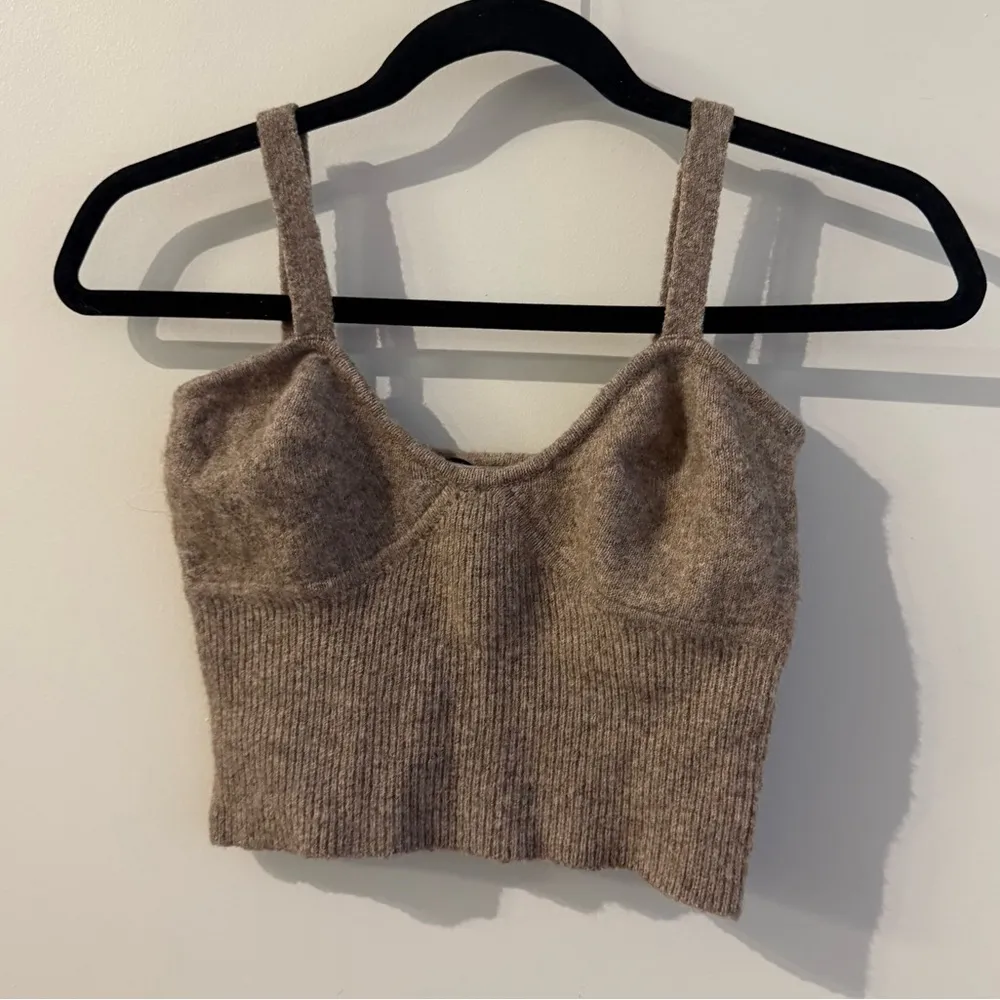 ZARA LIGHT BROWN KNIT CORSET STYLE TOP - Image 3