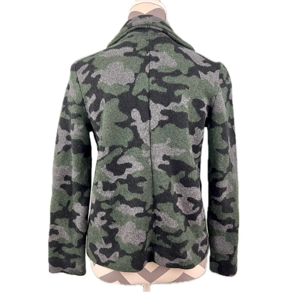 Anthropologie Field Flower Camo Wool Sweater Coat - Size S - Image 6