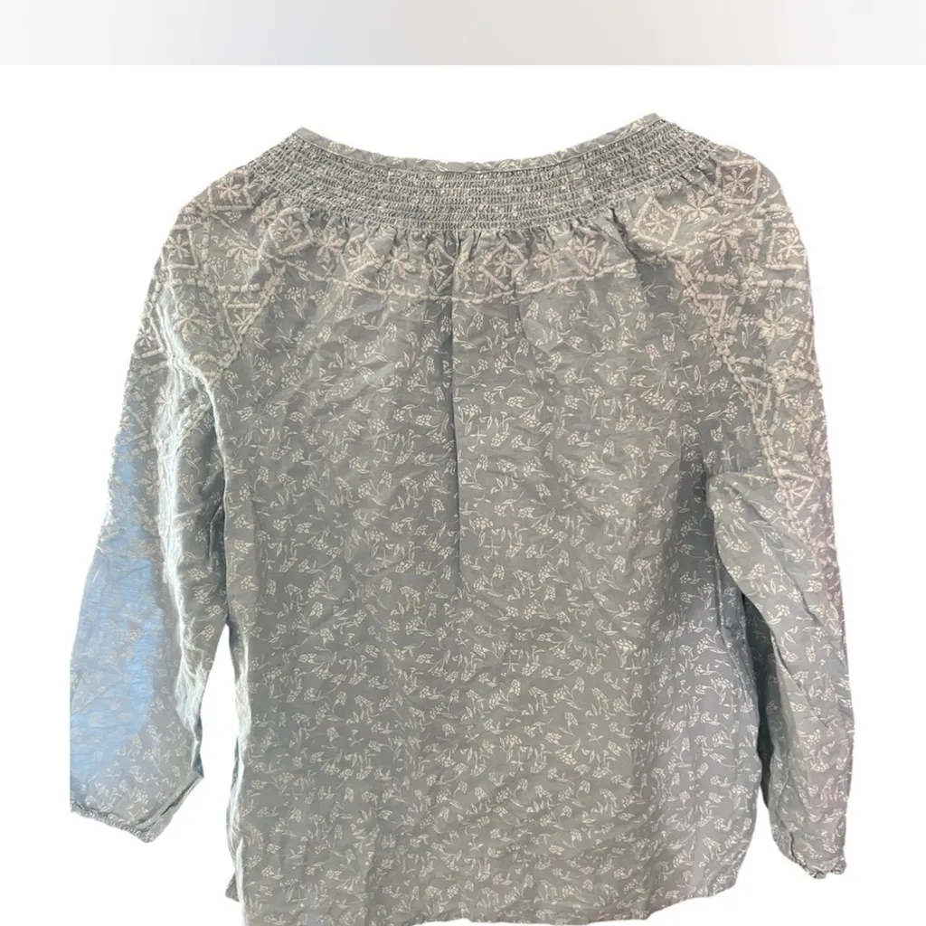 Joie Light Blue and White Floral Blouse - Image 2