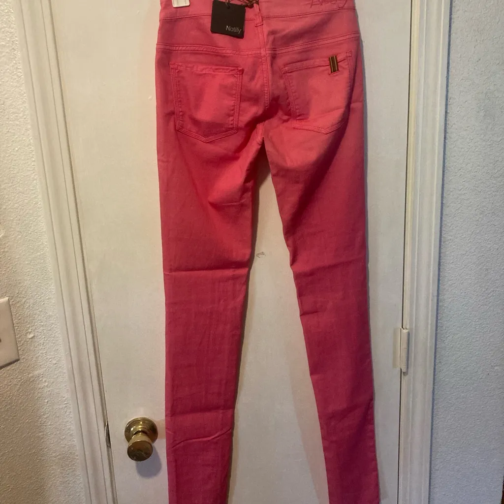 Notify women’s size 25 skinny light denim stretchy MYCELIS jeans 25x34 25x35 Pink - Image 3