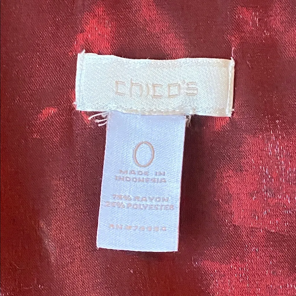 Chico's Metallic Maroon Cover Up SIZE 0 - Image 2