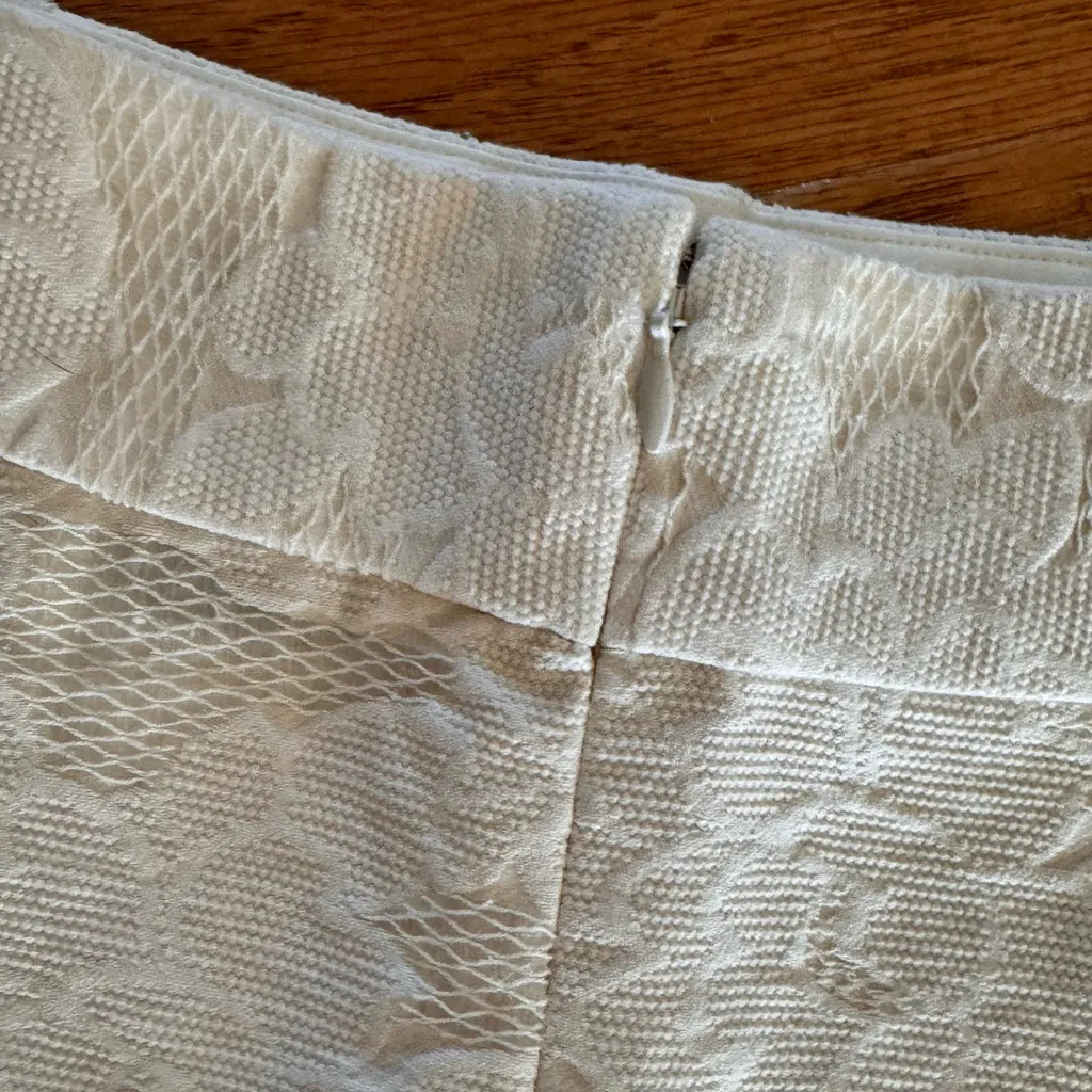 Ann Taylor Loft Skirt Women’s 6 Cream Lace Overlay Lined Midi Workwear - Image 6