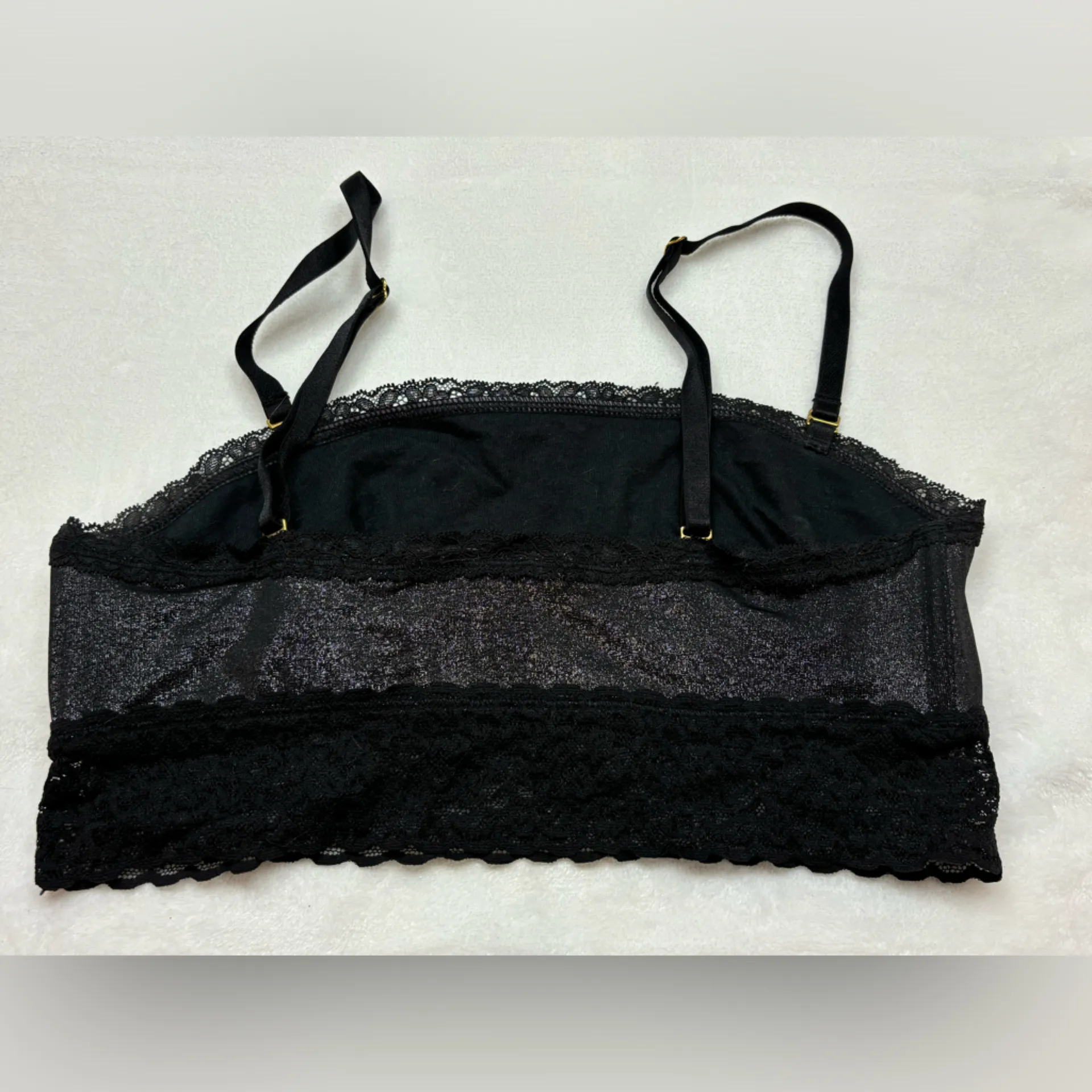 Vintage Victoria’s Secret Woman’s Lace Lined Black Sports Bra Size Medium - Image 3