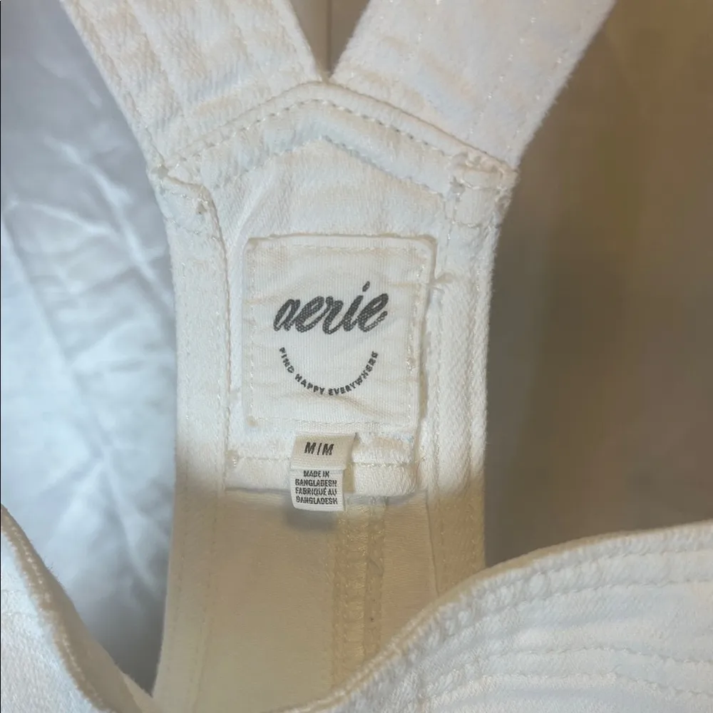 Aerie Cream Denim Overalls A0375 - Image 2