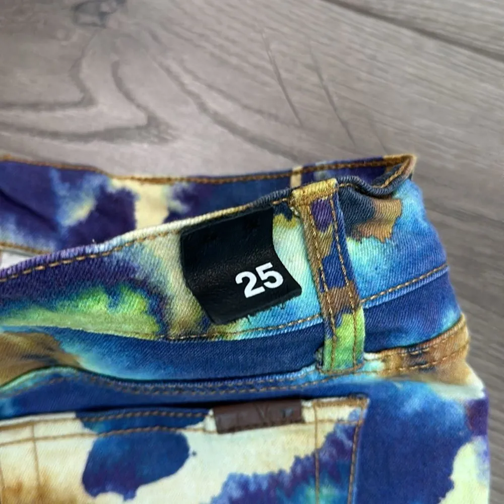 NWOT Joe's Jeans Supernova Yellow Blue Tie Dye Cut Off Stretch Jean Shorts 25‎ - Image 10