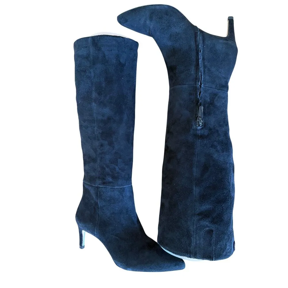 Sam Edelman Knee-high Black Suede Kitten Heel Boots Size 6 - Image 2