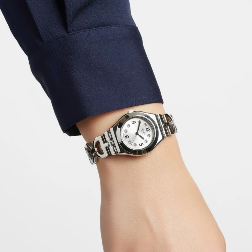 NWT Swatch Fashion Ladies Quartz Steel Authentic Watch - Image 2