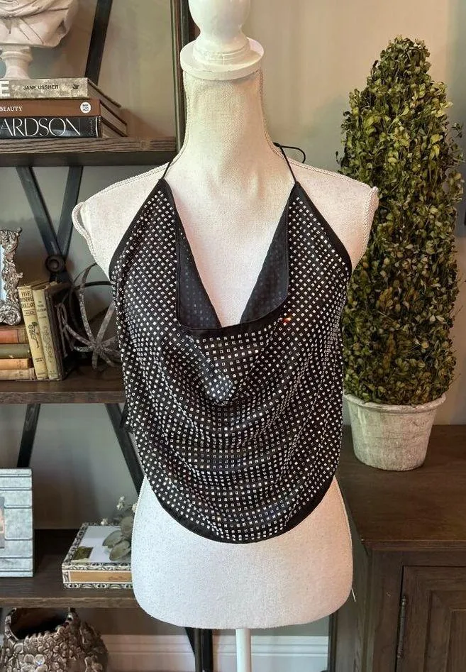 For Love & Lemons After Dark Halter Top Black Womens One Size - Image 6