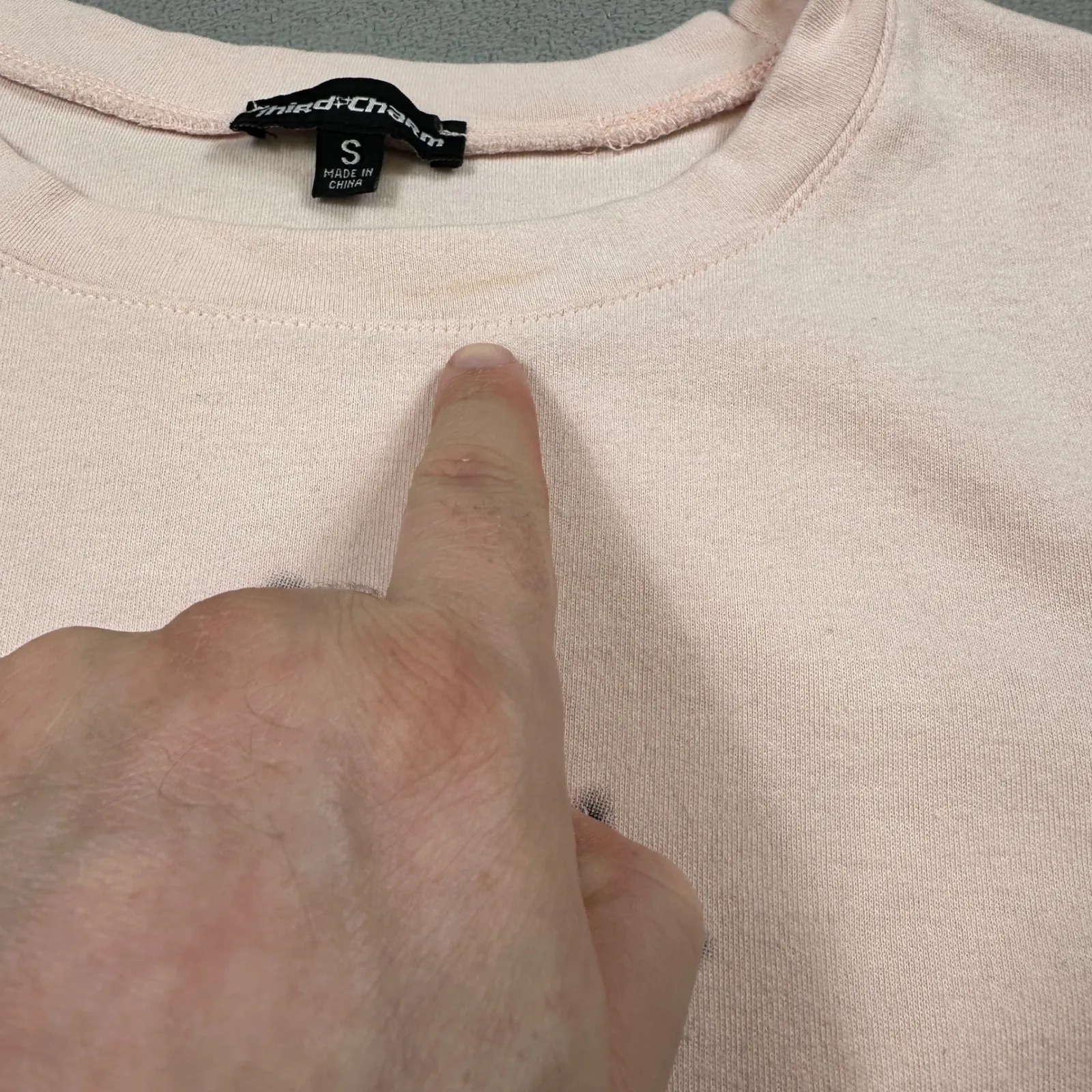 NWT Third Charm Shirt S Womens Light Pink Star Graphic Crew Neck Pacsun Tee SS - Image 7